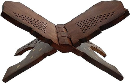Garden Of Arts Wooden Handmade Quran Geeta Bible Holder Support Stand Reading Book Holder Display Folding Religious Prayer Stand Wooden Holy Book Stand Medium Size 13 Inches - size: Rehal 13 Inches