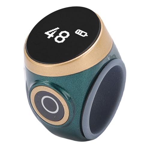 Smart Counter, Digital LCD Screen Rechargeable Electronic Tally for Muslim Islamic Prayer Work Sports, Finger Counter Touch Control - color: Green