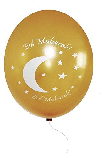 Zaffron Ramadan and Eid Gold Crescent Moon Party Packs (Napkins, Toppers, and Balloons) - color: Napkins, Toppers, and Balloons
