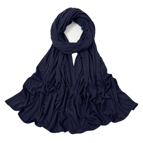 Pre-sewn Instant Hijab Non-slip Scarf for Women Modal Jersey Head Scarf Wrap for Women - color: Navy2