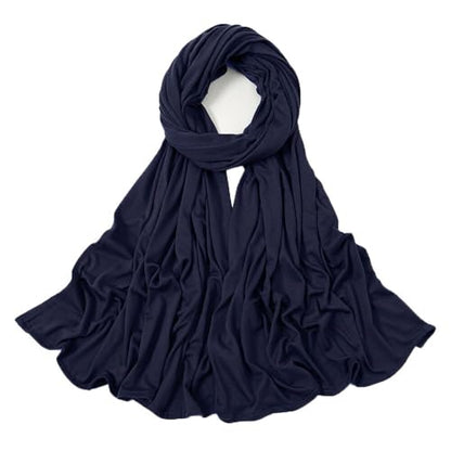 Pre-sewn Instant Hijab Non-slip Scarf for Women Modal Jersey Head Scarf Wrap for Women - color: Navy2