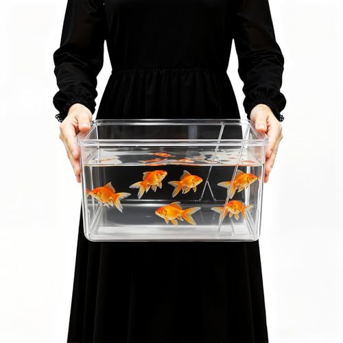 1.5 Gallon Plastic Fish Tank Large Bowl Shatterproof with Crystal Clear Clarity for Terrarium, Flower Vase Centerpiece Gift for Fish Lovers (Square) - size: 1.5 Gallon, style: Square