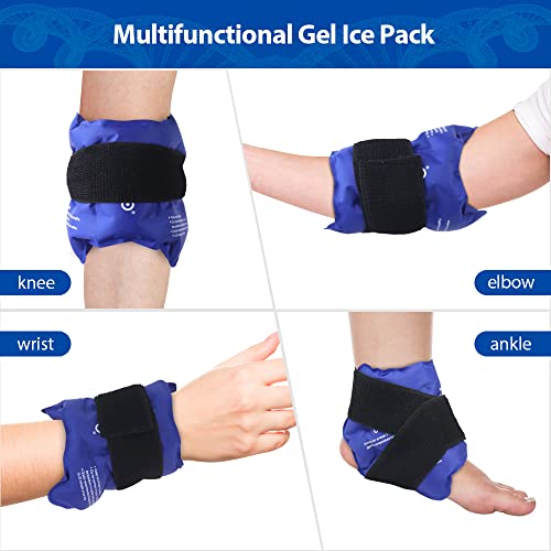 NEWGO Ankle Ice Pack Wrap for Swelling, Ice Pack for Ankle Injuires Reusable Hot Cold Therapy Gel Cold Pack for Sprained Ankles, Achilles Tendonitis - 2Pack - color: Blue-2pack