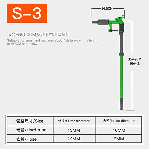 Qanvee Aquarium Gravel Vacuum Siphon - Water Change Made Easy (S-3 (Hang-On)) - size: S-3 (Hang-On)