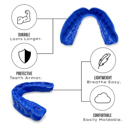 Zero-G Sports Mouthguard Blue 1-Pack - Adult Size - Boil & Bite - Basketball, Football, Soccer, Baseball, Hockey, Lacrosse - color: Blue