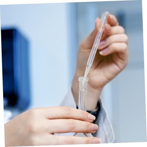 Homoyoyo 100pcs Disposable Dropper Pipettes Precise Plastic Pipettes for Science Essential Oils Aquariums