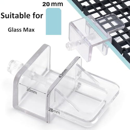 LINLAN 6 Pieces Aquarium Lid Clips, Transparent ABS Plastic Rimless Fish Tank Top Cover Support, Suitable for Plastic Dividers and DIY Anti-Jump