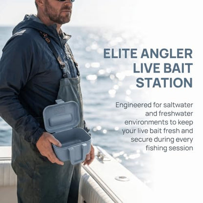 Fishing Bait Boxes - Water Proof Live Bait Container for Shrimp, Portable Bait Holder for Freshwater & Saltwater Fishing (Grey, 3.54×3.15×2.24in)‌