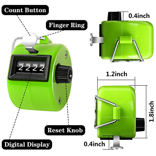PETKNOWS 5Pcs Handheld Tally Clicker Counter 4 Digital Number for Sports | School Event Golf Sports Office Stadium, 4 Digital Number Clicker, 5 Pcs Handheld Counter Bulk - color: Red & Black & Yellow & Green & Blue