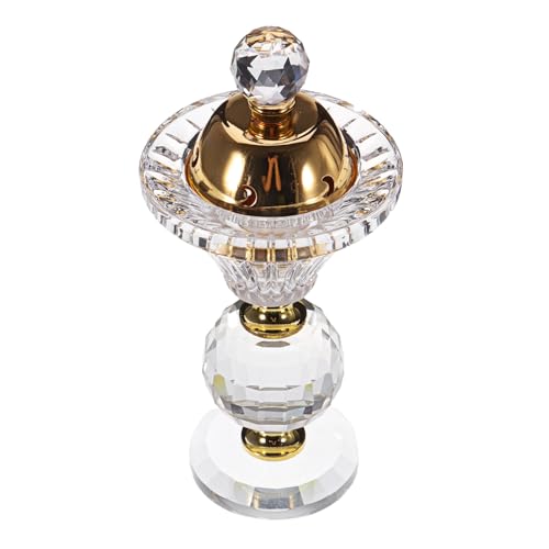 Luxury Crystal Incense Burner – Elegant Bakhoor & Frankincense Holder with Removable Gold Lid
