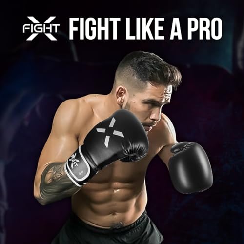 Professional Boxing Gloves Men Women – Pro Training Sparring Gloves, Heavy Bag, MMA Kickboxing Muay Thai Gloves – Hook & Loop with Wrist Support - color: Black/White, size: 12oz