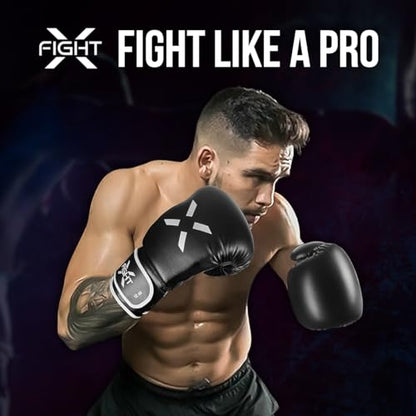 Professional Boxing Gloves Men Women – Pro Training Sparring Gloves, Heavy Bag, MMA Kickboxing Muay Thai Gloves – Hook & Loop with Wrist Support - color: Black/White, size: 12oz
