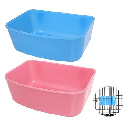 6 Pack Feeder (Blue, Pink), Hanging Feeder,Food and Water Container, Bath Water Bowl Universal for Birds Hamsters Mice Rats Rabbit Guinea Pig Small Pets (S) (S)