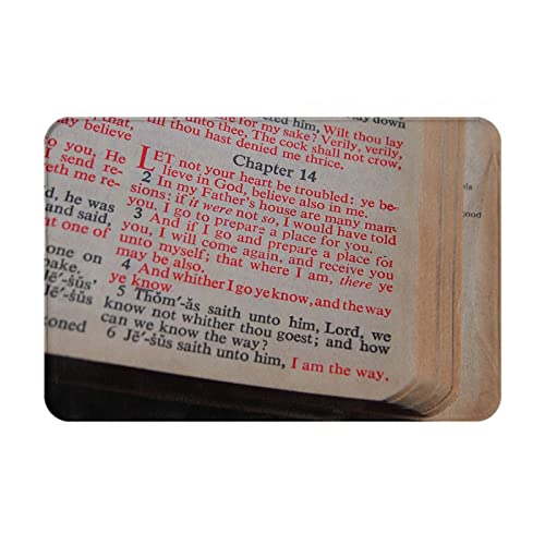 Vivacite Prayer Mat Christian Gifts for Women Men Faith Religious Spiritual Gifts for Women Prayer Rug with Bible Verse Christian Decor Area Rug for Pray and Meditaion Scripture Chapter 14, 24"X16" - color: Chapter 14 Scripture, size: 24"x16"