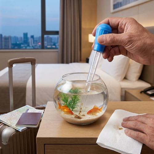 Aquarium Vacuum Gravel Cleaner, 28.5cm Manual Betta Fish Tank Accessories Turkey Baster Aquarium Cleaning Tools Water Changer Graduated Pipette for Turtle Tank Small Waste Removal and Spot Cleaning