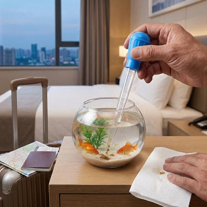 Aquarium Vacuum Gravel Cleaner, 28.5cm Manual Betta Fish Tank Accessories Turkey Baster Aquarium Cleaning Tools Water Changer Graduated Pipette for Turtle Tank Small Waste Removal and Spot Cleaning