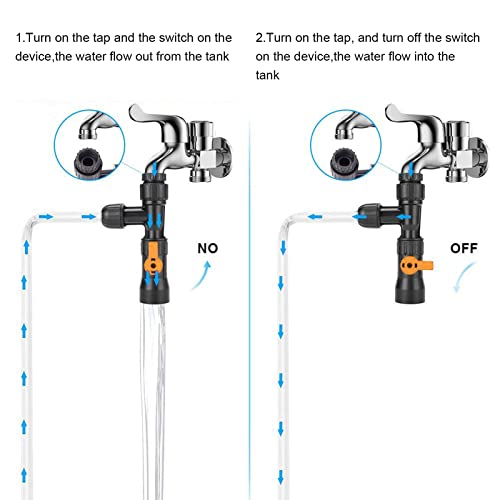 Fish Tank Water Changer,Siphon Fish Tank Vacuum Gravel Cleaner | Aquarium Quick Water Changer with 2 Faucet Adapters for Aquarium Quick Water Change, Black