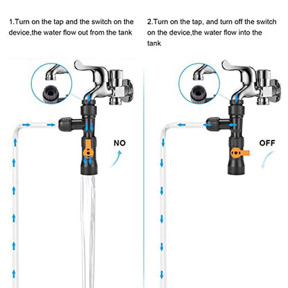 Fish Tank Water Changer,Siphon Fish Tank Vacuum Gravel Cleaner | Aquarium Quick Water Changer with 2 Faucet Adapters for Aquarium Quick Water Change, Black