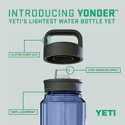 YETI Yonder Water Bottle with Yonder Chug Cap, Lightweight, Leakproof and BPA-Free - color: Navy, style: 20oz
