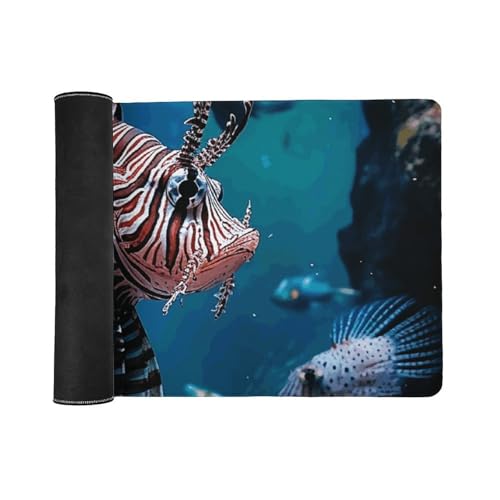 Large Size Gaming Mouse Pad Fish in Fish Tank Desk Mat Non-Slip Base Waterproof Desktop Writing Pad for Office Home - color: Fish in Fish Tank, size: 40x90cm