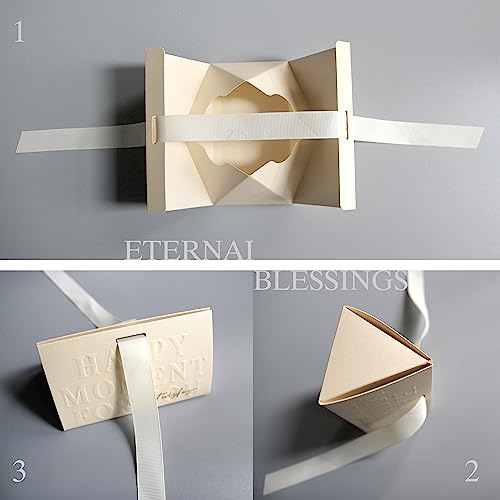 ZJSXINDI Boxes Gift Wrap Boxes White Gift Box 5"x 3" For Party Favor, Weddings, Bridal Showers, Bridesmaids... Gift Wrap Boxes Bulk for Crafting (50 Pcs white ribbons) - color: 50 Pcs white ribbons