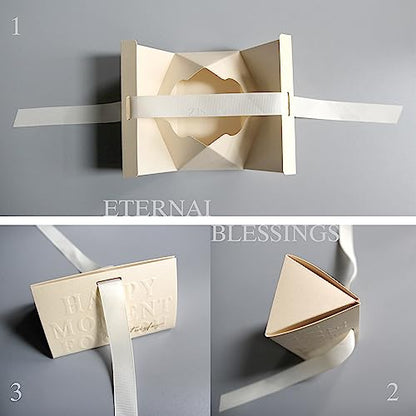 ZJSXINDI Boxes Gift Wrap Boxes White Gift Box 5"x 3" For Party Favor, Weddings, Bridal Showers, Bridesmaids... Gift Wrap Boxes Bulk for Crafting (50 Pcs white ribbons) - color: 50 Pcs white ribbons