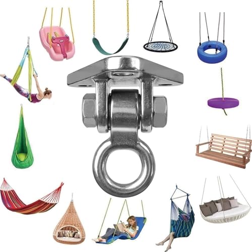 2-Pack Heavy Duty Swing Hanger Bracket, 1000 lbs Capacity, 304 Stainless Steel Swing Mount with Threaded Hook, for Indoor/Outdoor Porch Swing, Hammock, Gym Rings, Punching Bag Hardware - size: 3 holes-2Pack