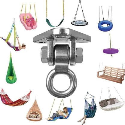 2-Pack Heavy Duty Swing Hanger Bracket, 1000 lbs Capacity, 304 Stainless Steel Swing Mount with Threaded Hook, for Indoor/Outdoor Porch Swing, Hammock, Gym Rings, Punching Bag Hardware - size: 3 holes-2Pack