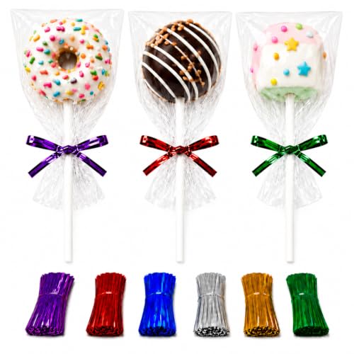 Cake Pop Bags 3.5x4.75 with Ties 200 Clear Lollipop Party Bags - size: 3 ½'' x 4 ¾''