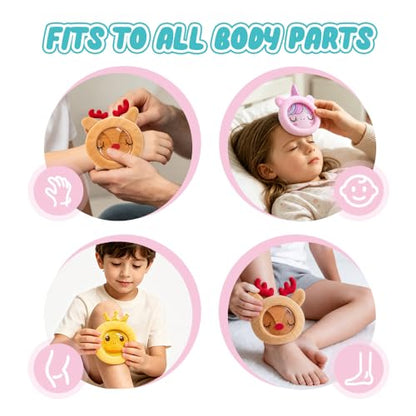 Hilph Kids Ice Packs for Boo Boos, Reusable Gel Cold Packs for Toddlers Injuries, 3 Pcs Hot & Cold Compress with Cute Plush Sleeves for Pain Relief, Fever, Wisdom Teeth, First Aid, Bumps (Unicorn) - style: A-Duck&elk&unicorn
