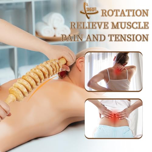 Liitrton 다리용 나무 마사지 롤러, 곡선형 마사지 롤러 스틱 | 부드러운 바디 롤러, 유발점 완화, 통증 근육 회복을 위한 목재 테라피 마사지 도구 - color: 곡선형 11륜