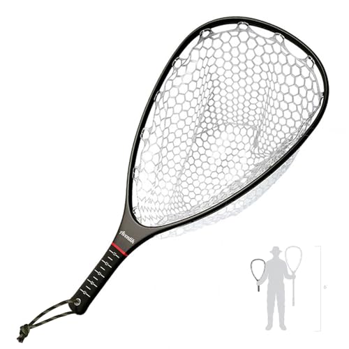 Floating Carbon Fiber Fly Fishing Net, 26" Standard / 37" Long - color: 26" Wading Net (Standard) - Black Carbon