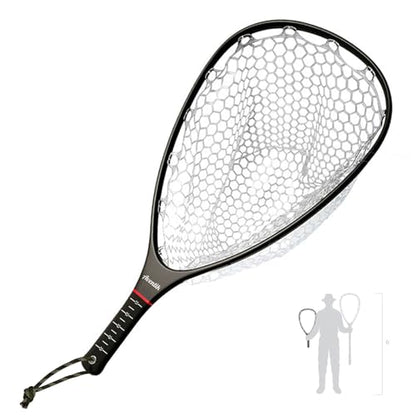 Floating Carbon Fiber Fly Fishing Net, 26" Standard / 37" Long - color: 26" Wading Net (Standard) - Black Carbon