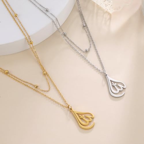 LIKGREAT Allah Necklace for Women Ayatul Kursi Muslim Necklace Allah Pendant Necklace Islamic Muslim Jewelry - color: silver, style: heart shape-double link chain