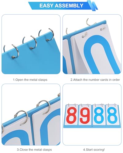Scoreboard Score Keeper Flip Flipper, Waterproof Plastic Cards, Premium Manual Score Board for Cornhole, Basketball, Volleyball, Table Tennis and Multi-Sport Games