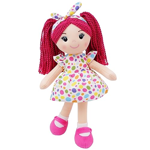 June Garden 14" Snuggle Cuties Sophie - Soft Cuddly Plush Doll Gift for Girls - Huggable Rag Doll - Pink M - color: Pink Sophie, size: Medium
