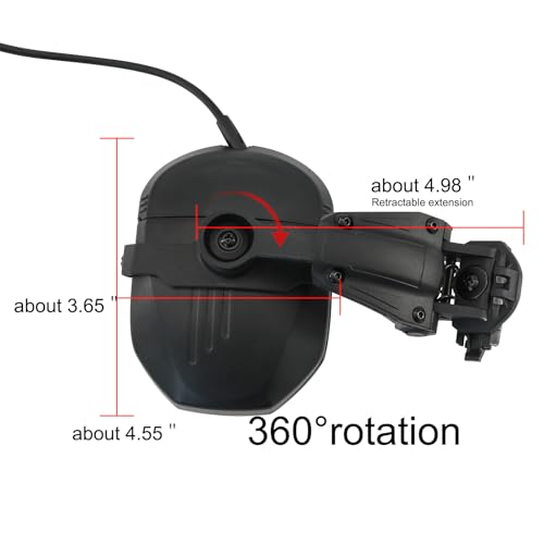 Ear Defender Hearing Protection Safety Earmuffs Noise Reduction with Gel EarPad for Outdoor Sports (BK) - color: Bk