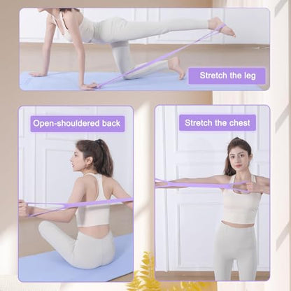 Figure 8 Fitness Resistance Bands, Elastic Bands with Handles for Working Out,Arm|Back|Shoulder Training Elastic Ropes,Exercise Equipment for Physical Therapy Stretching Yoga Pilates - color: Purple