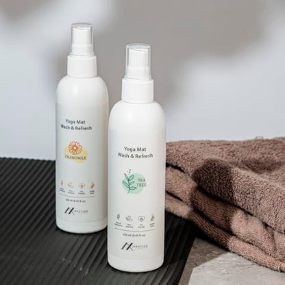 Yoga Mat Wash – Yoga Mat Spray for All Mats and Pilates, Yoga Accessories, Fitness Equipment and Gym Accessories Cleaner, Non-irritating, Non-alcohol - 8.45fl oz (Chamomile) - color: Chamomile