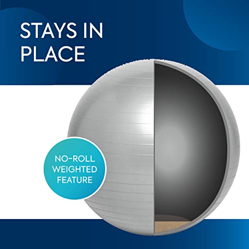 Bouncyband Balance Ball – Create Flexible Seating to Improve Focus at School, Office, or Home with This No-Roll Weighted Ball - color: Silver, size: Medium (Pack of 1)