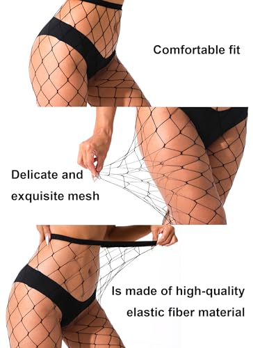 VOAKOW Fishnet Stockings Womens High Waist Fishnet Tights Mesh Stockings For Women - color: Black Lms Mesh 3