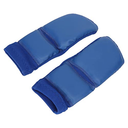 2pcs Boxing Foot Protector, Unisex PU Leather Taekwondo Training Boxing Foot Protector Gear, Soft Boxing Sparring Foot Guard for Women Men Blue (XL)