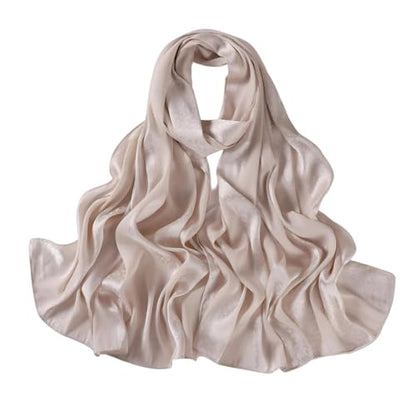 Dbdkejj Women Satin Hijab Bohemian Style Soft Wrap Elegant Foulard Turban Fashion Shawl For Daily Use - color: Color 7
