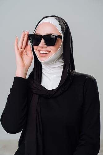 Hijab Undercap with Ties for Secure Fit – Muslim Underscarf for Women - color: White