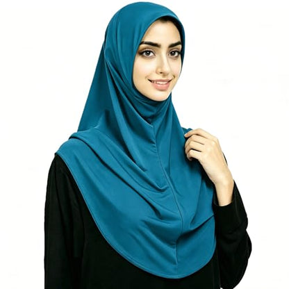 Ready To Wear Hijab For Women Instant Turban Stretch Soft Muslim Scarf For Prayer Long Hijabs Islamic Jersey Abaya - color: New Syan
