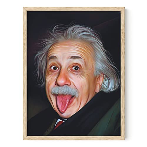 HAUS AND HUES Cool Posters for Guys Bedroom - Meme Posters for Boys Room, Funny Wall Decor, Albert Einstein Wall Art, Albert Einstein Poster, Posters for Room Aesthetic Men (Unframed 12x16) - color: Einstein, size: 12"L x 16"W
