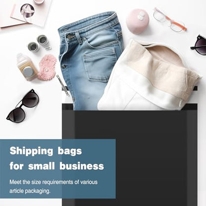 Famagic 200pcs Poly Mailers 12x15.5 Inch Shipping Bags Black Shipping Envelopes Self Seal Mailers Bags Waterproof and Tear-Proof Packaging Bags - color: Black, size: 12x15.5