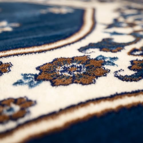 Modefa Turkish Islamic Prayer Rug - Multi Person Janamaz Sajada for Family - Large Gathering & Group Praying Carpet - Wide Velvet Praying Mat (5 Person Blue) - color: Blue