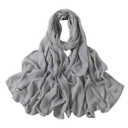 Viscose Cotton Hijab, Modal Linen Shawl, Solid Color Headscarf, 33.5 x 72.8 in / 85 x 185 cm, Thin Breathable Women's Scarf Wrap