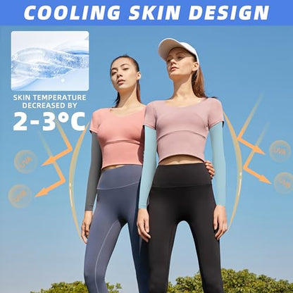 BHYTAKI UV Sun Protection Arm Sleeves, UPF 50 Sports Cooling Arm Compression Sleeves for Men Women Teenager - color: 2 Black+2 Dark Gray+2 Light Blue